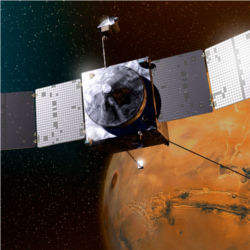 MAVEN spacecraft above Mars