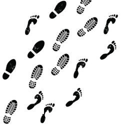 random footprints, illustration
