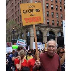 ACM A.M. Turing Award laureate Donald Knuth during one of Saturday's March for Science events. 