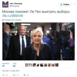 Fake news Russia Le Pen