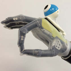 The bionic hand is fitted with a camera that instantaneously takes a picture of the object in front of it, assesses its shape and size, and triggers a series of movements in the hand.