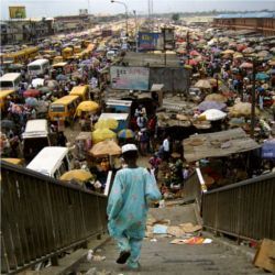 Crowded market, Lagos, Nigeria