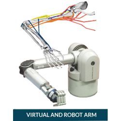 virtual and robot arm, illustration