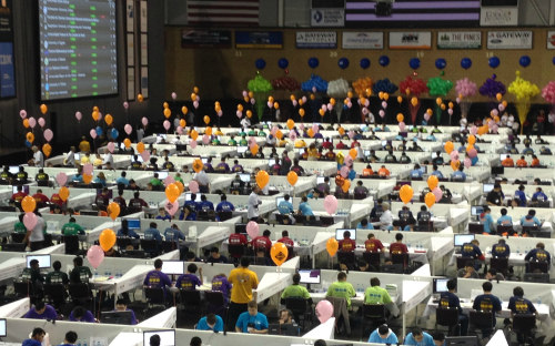 balloons in competitors' area of the 2017 ACM ICPC World Finals