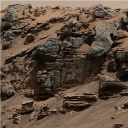 Layered rock on Mars