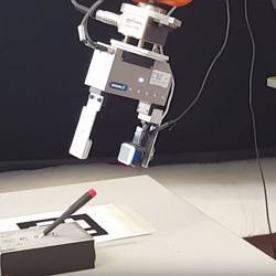 A GelSight sensor attached to a robots gripper enables the robot to determine precisely where it has grasped a small screwdriver.