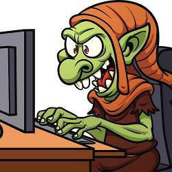 Artist's rendition of an Internet troll.