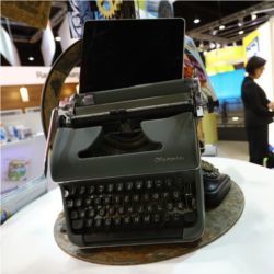 Typewriter and tablet