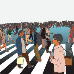 street crossing, illustration