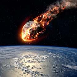 An asteroid approaching Earth.
