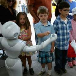 Children and robots.