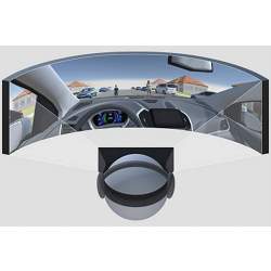 The view out the front of a virtual vehicle.