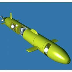 An autonomous underwater vehicle. 