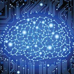 Artist's conception of electronic brain connection.