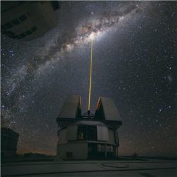 Laser beam pointed at Milky Way