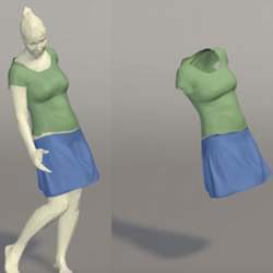 Digital captures of a woman and her clothing.