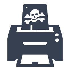 printer, skull and crossbones