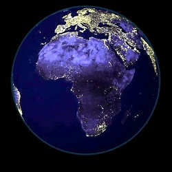 Africa at night, as seen from space. 