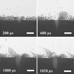 laser melts metal powder