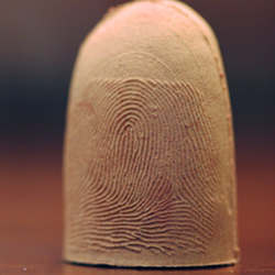 A fake finger containing multiple key properties of the human skin.
