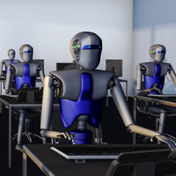 robots at desks