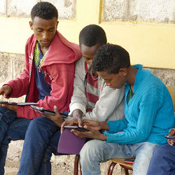 students with tablets