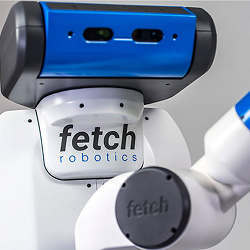 An autonomous mobile robot called Fetch, from Fetch Robotics.