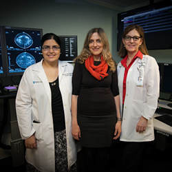 From left, Manisha Bahl, director of the Massachusetts General Hospital Breast Imaging Fellowship Program; MIT professor Regina Barzilay, and Constance Lehman, professor at Harvard Medical School. 