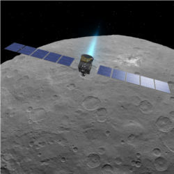 Dawn spacecraft above Ceres