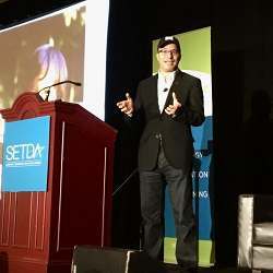 Hadi Partovi, founder and CEO of Code.org, speaking at the SETDA Leadership Summit.