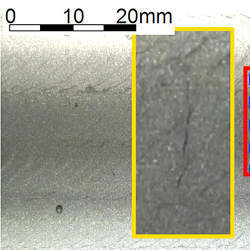 A crack in the wall of a nuclear reactor, detected by the new system.