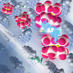 Researchers used ultraviolet light to excite molecules in a semiconductor.