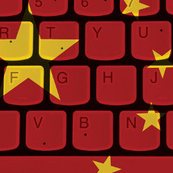 China flag keyboard, illustration