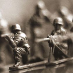 Row of toy soldiers