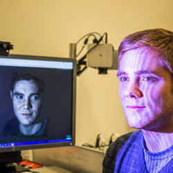 Purdue University doctoral student Tyler Bell, lead author of the research paper about Holostream. an