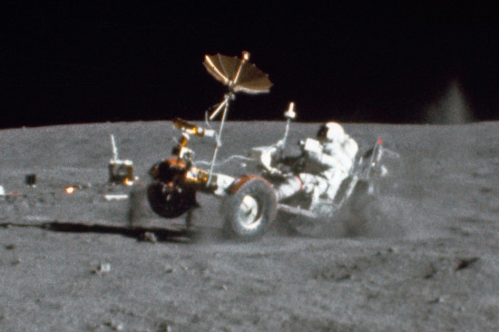 Apollo 16 Commander John Young in Rover