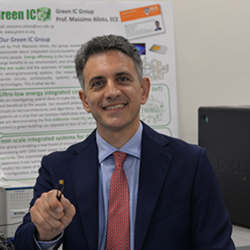 The National University of Singapore's Massimo Alioto holding the EQSCAL chip.