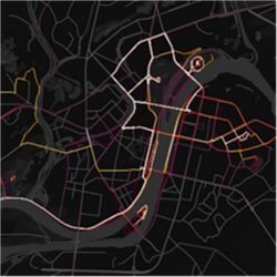 Strava heatmap, Pyongyang, North Korea