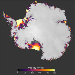 Flow of Antarctic ice