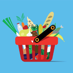 food basket, illustration