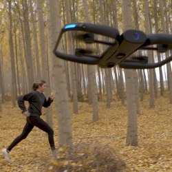 Skydio R1 drone tracking a runner