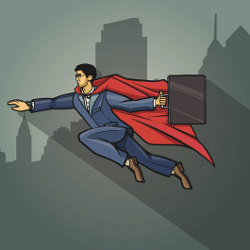 businessman superhero, illustration