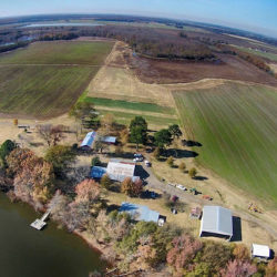 aerial view of Arkansas farm