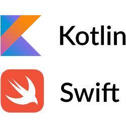 Logos of the Kotlin and Swift programming languages.