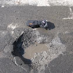 A pothole.