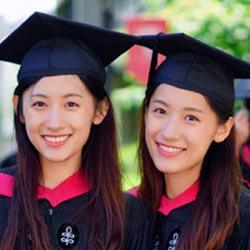 Identical twin sisters Sun Yutong and Sun Yumeng graduating from Harvard Graduate School of Education last May.