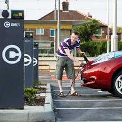 Charging an electric vehicle. 