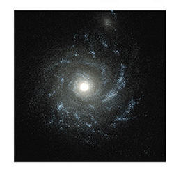 High-resolution image from a computer simulation of a young galaxy.