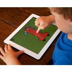 A child using an app designed for children.