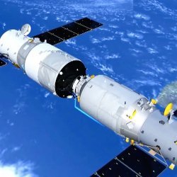 Tiangong 2 space lab and Tianzhou 1 spacecraft, animation